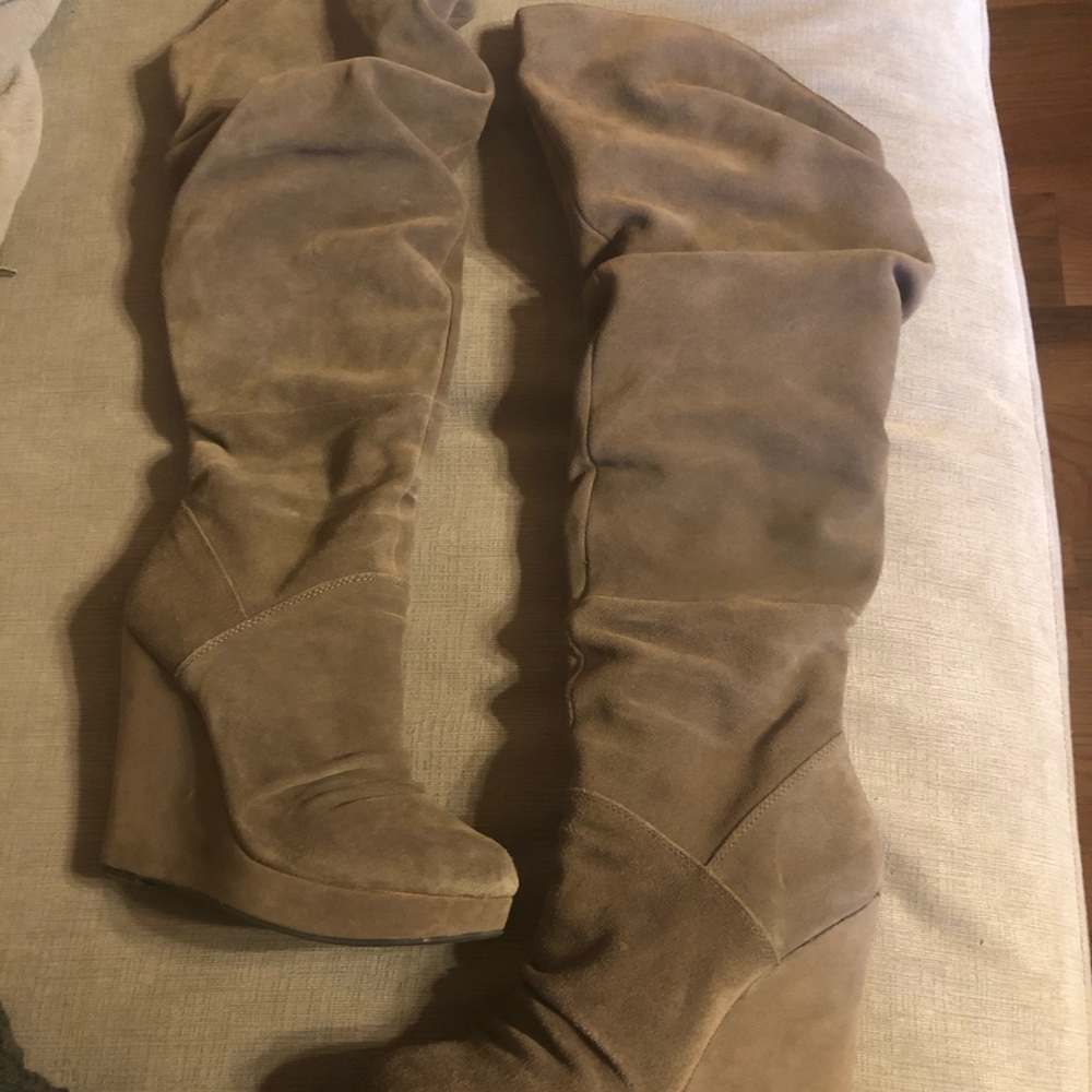 Steve Madden over the knee wedge boots